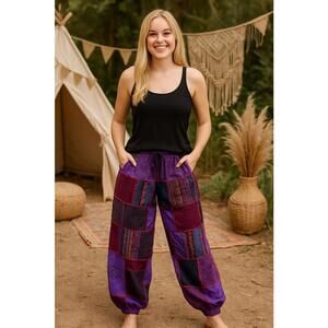 Boho Patchwork Pants Women’s Small NWT Hippie Festival Lounge Yoga Casual